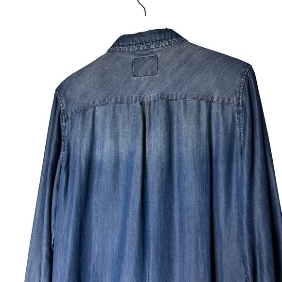 Rails Dress Sz M Denim Chambray Sawyer Shirt Dress Light Wash 100% Lyocell - Picture 4 of 9